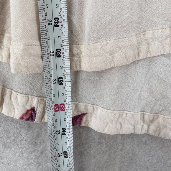 Free People Gemma Tunic Mini Dress‎ Ivory LARGE Floral Mock Neck Keyhole Back - Picture 14 of 16